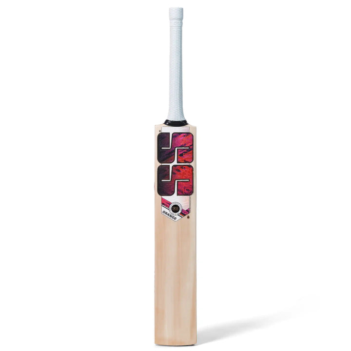 SS Orange English Willow Cricket Bat Size SH @ Front View