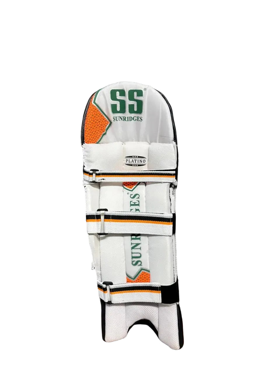 SS Platino Black Cricket Batting Leg Guard Pads Mens Size@front view3