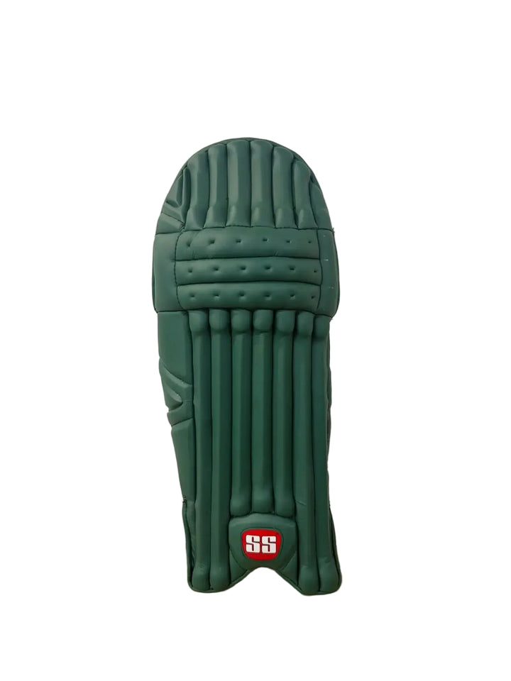 SS Players Cricket Batting Leg Guard Pads Green Size @ Front View