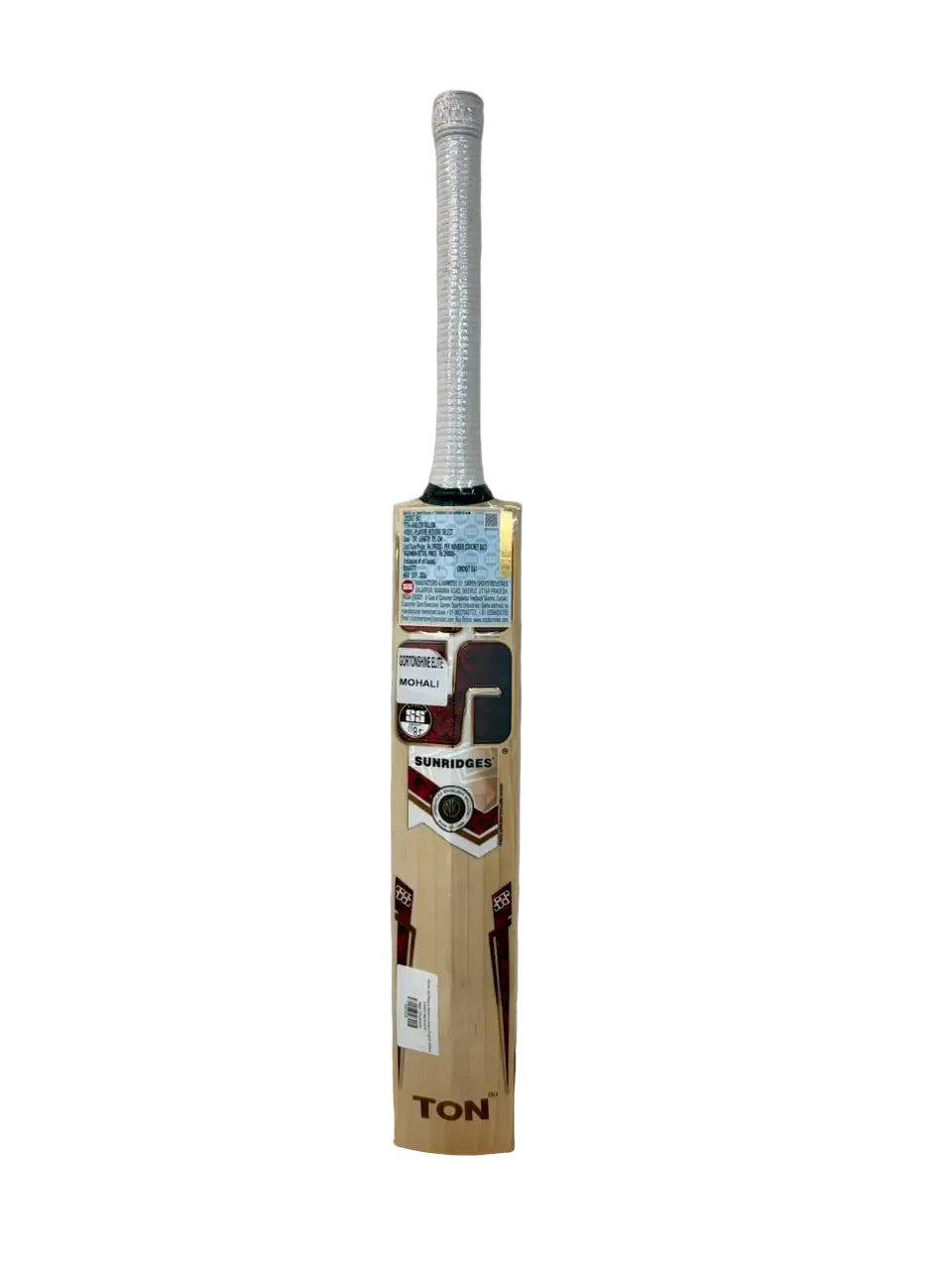 SS Players Reserve Select English Willow Cricket Bat Size SH @ Back View
