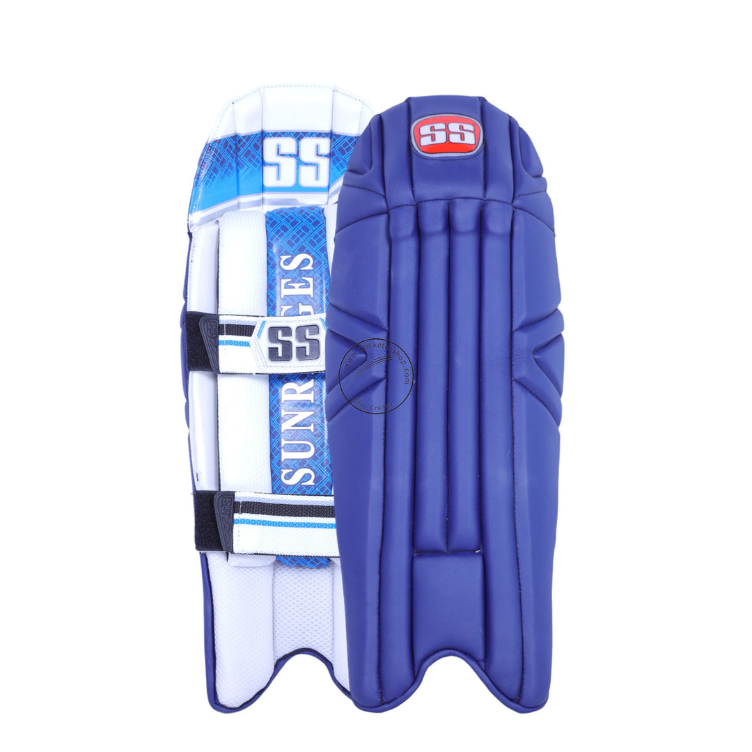 SS Players Series Navy Wicket Keeping Leg Guard Pads Mens Size @ Composite View