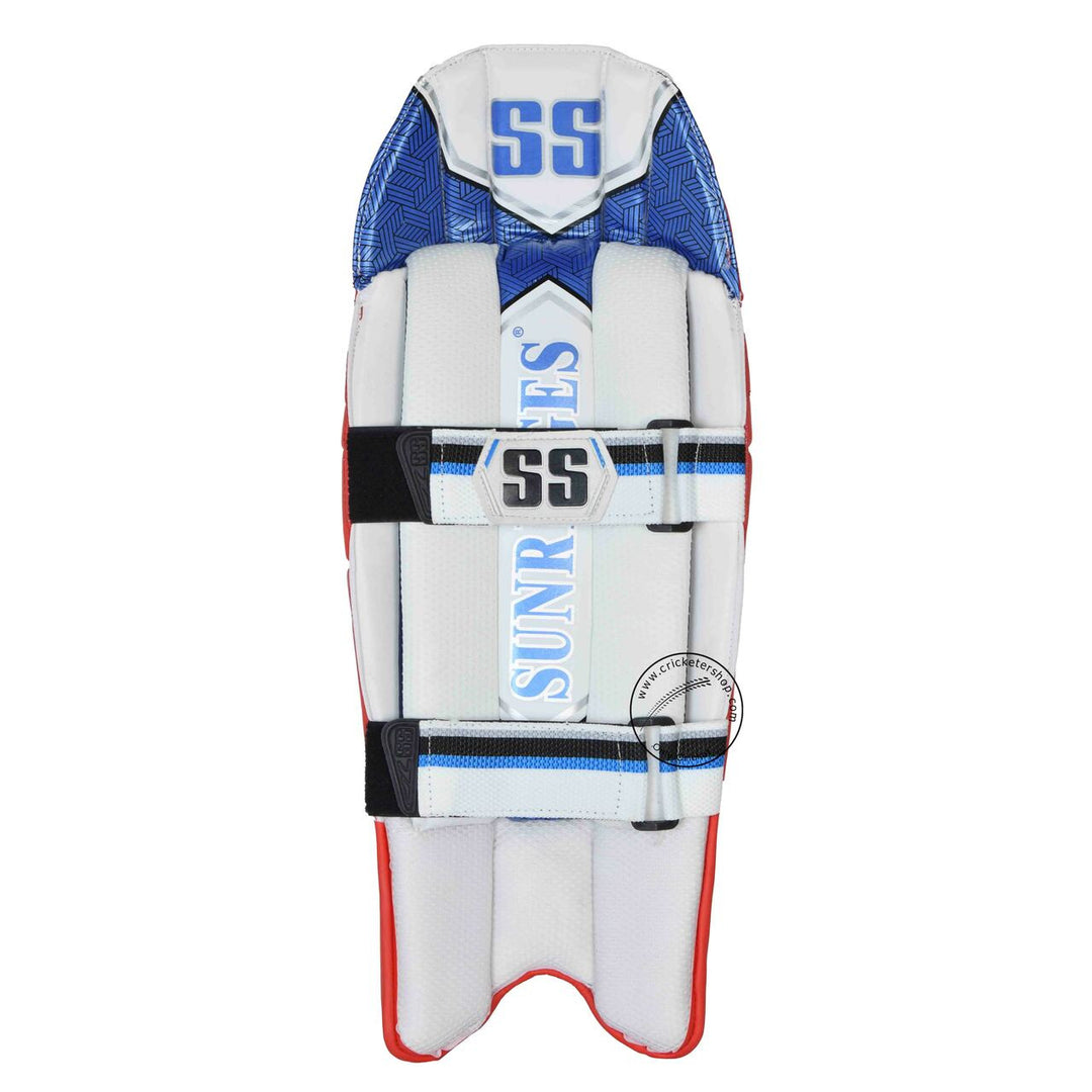 SS Players Series Red Wicket Keeping Leg Guard Pads Mens Size @ Back View