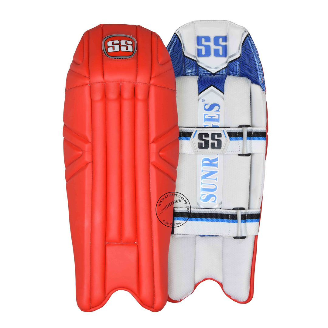 SS Players Series Red Wicket Keeping Leg Guard Pads Mens Size @ Composite View