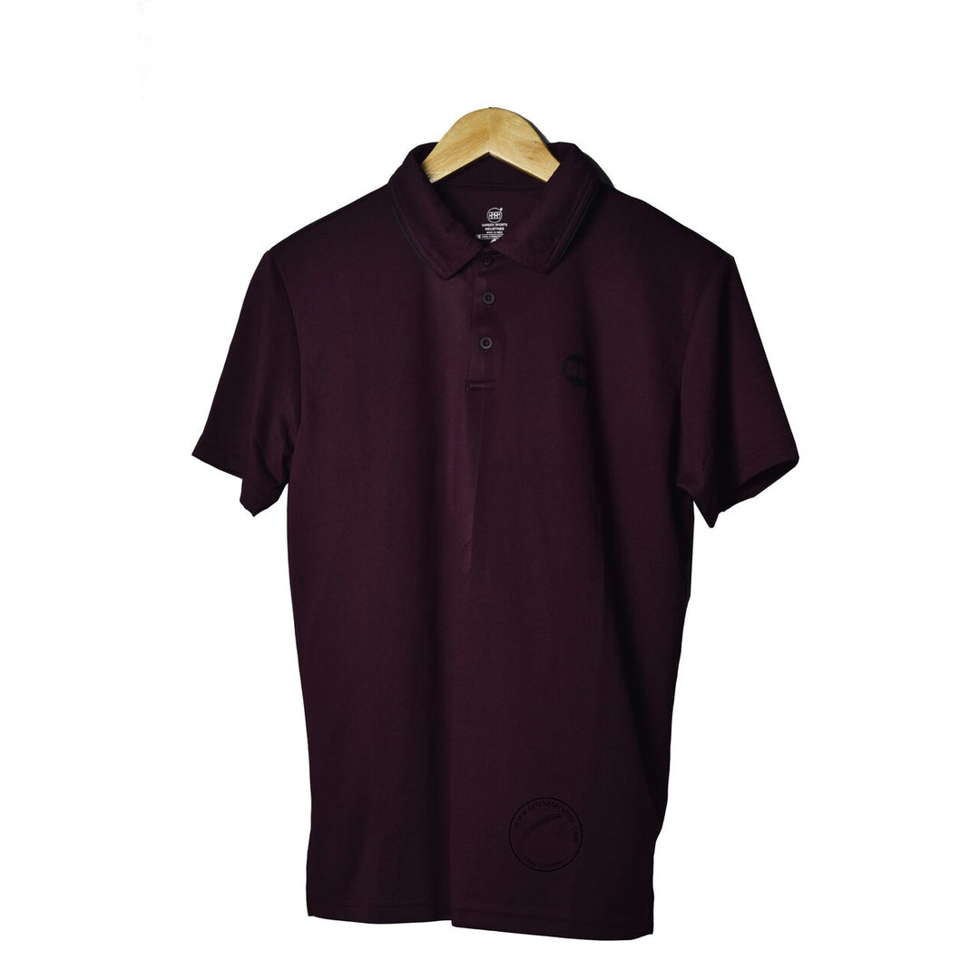 SS Pro Polo Cricket Shirt Half Sleeves Maroon @ Front View