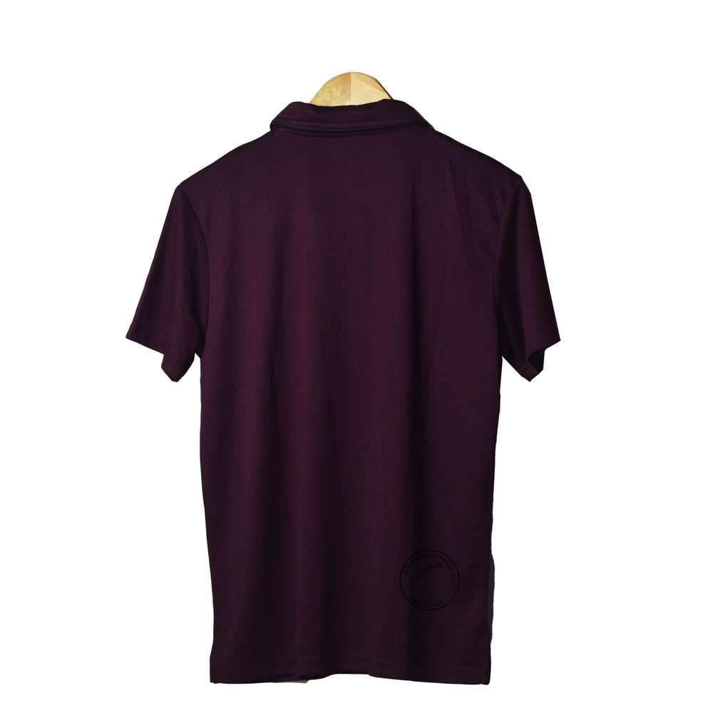 SS Pro Polo Cricket Shirt Half Sleeves Maroon @ Back View