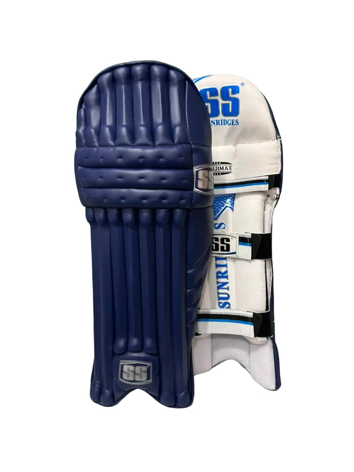 SS Ranjimax Cricket Batting Leg Guard Navy Blue Pads@front view