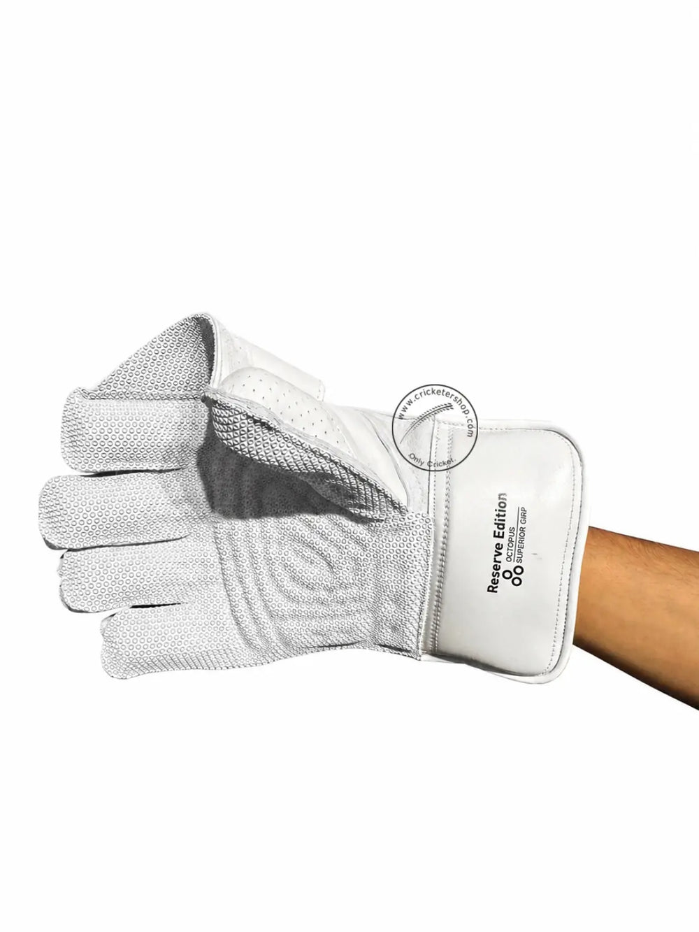 SS Reserve Edition White Cricket Wicket Keeping Gloves Size @ Right Front View