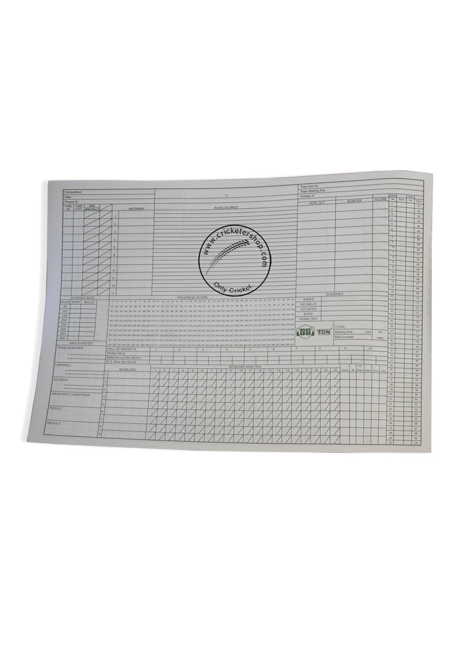 SS Cricket Scorebook @ Back View