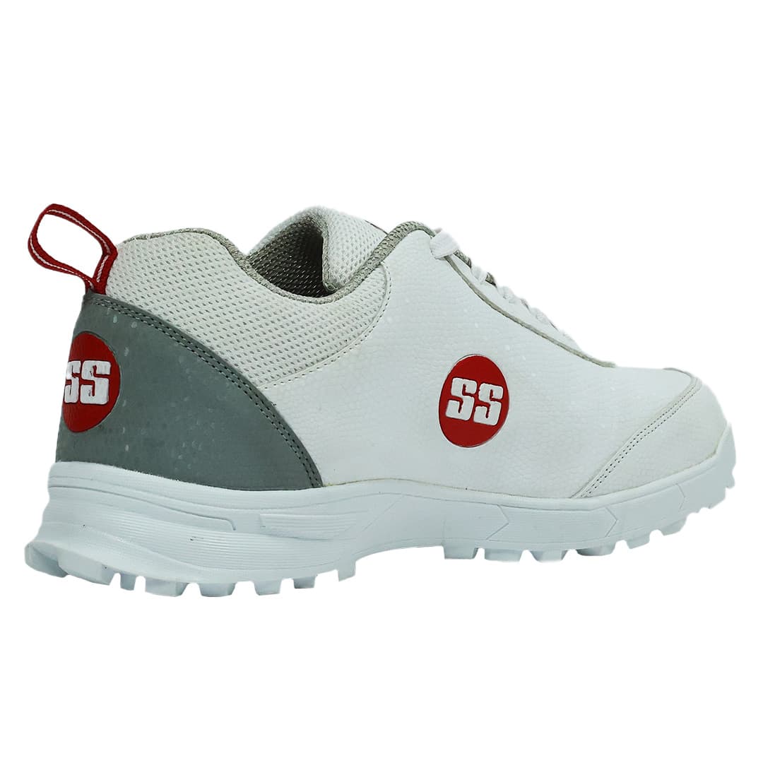 SS Slasher White Gray Cricket Shoes @ Back Side View 3