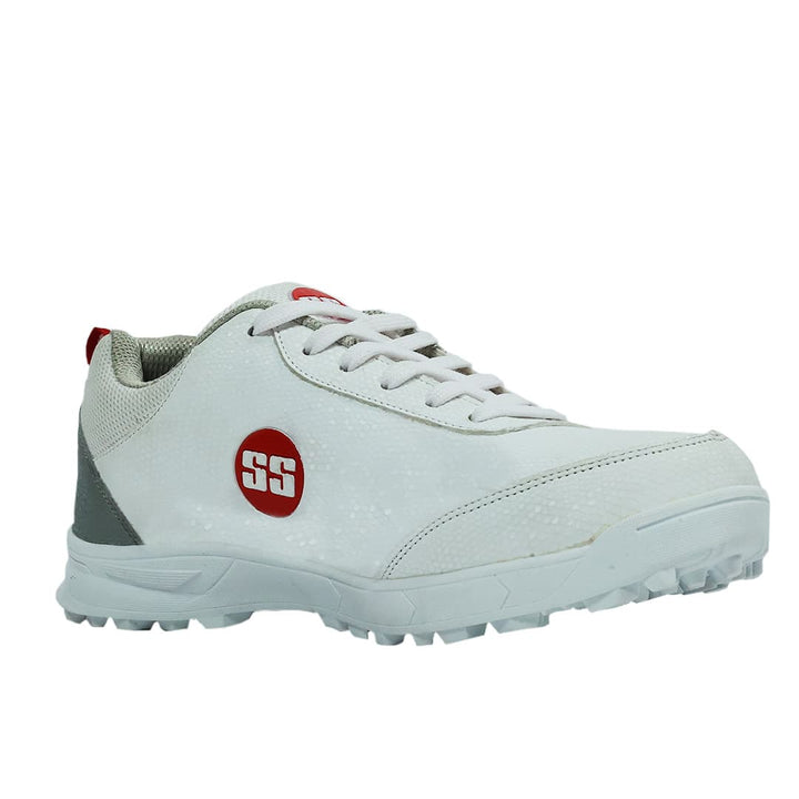 SS Slasher White Gray Cricket Shoes @ Front Side View 2