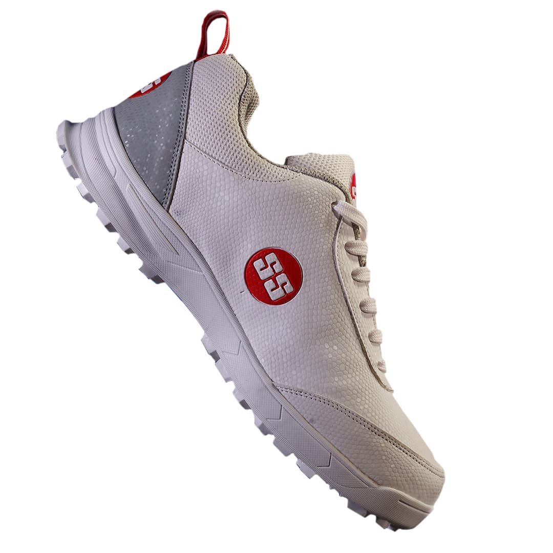 SS Slasher White Gray Cricket Shoes @ Side View