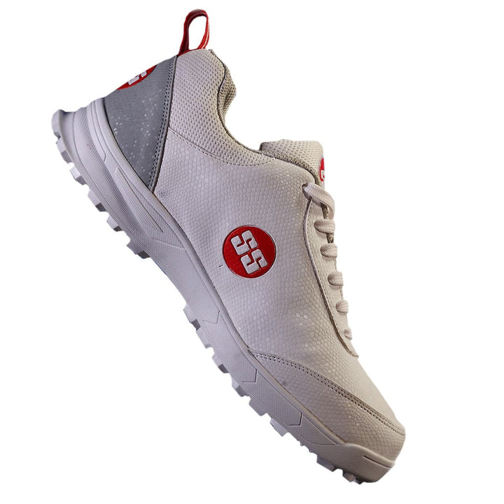 SS Slasher White Gray Cricket Shoes @ Side View
