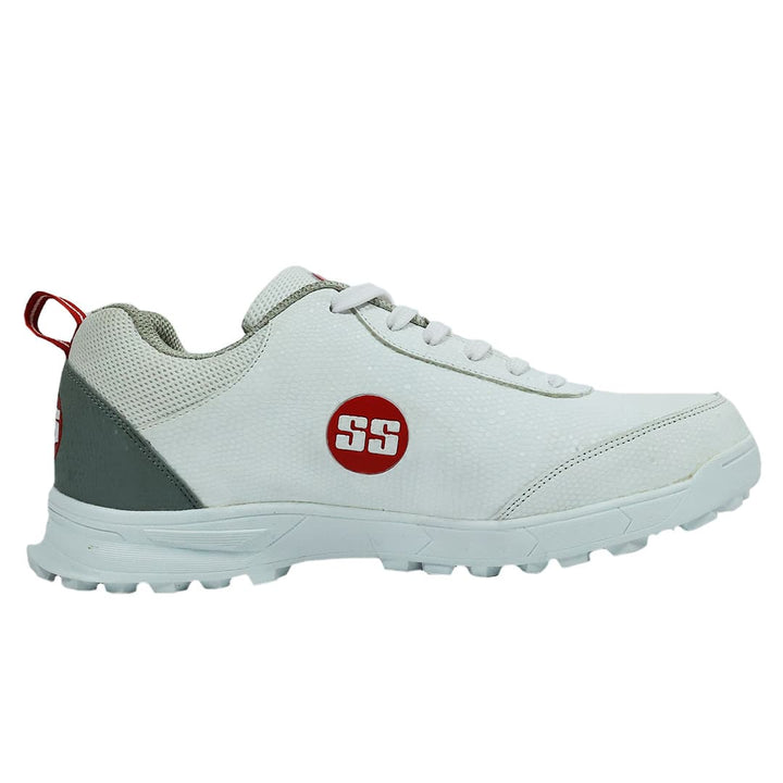 SS Slasher White Gray Cricket Shoes @ Side View 3