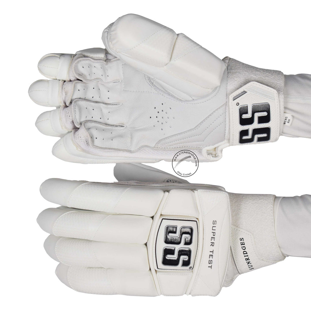 SS Super Test White Cricket Batting Gloves Mens Size @ Composite View