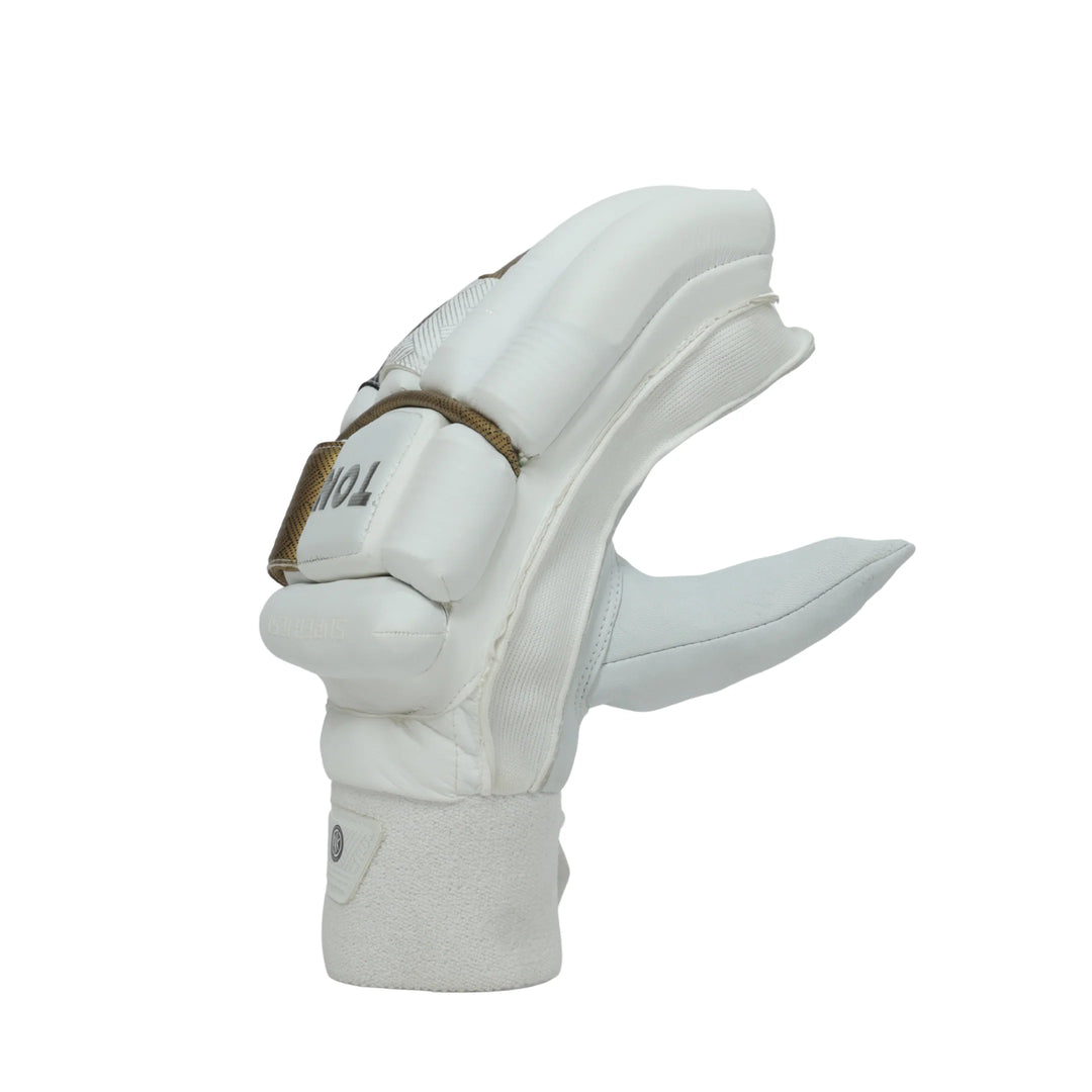 SS Super Test White New Cricket Batting Gloves @ Left Side View