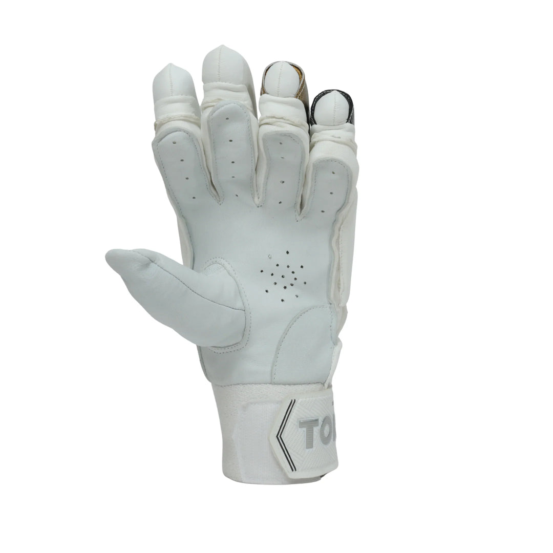 SS Super Test White New Cricket Batting Gloves @ Right Front Side View