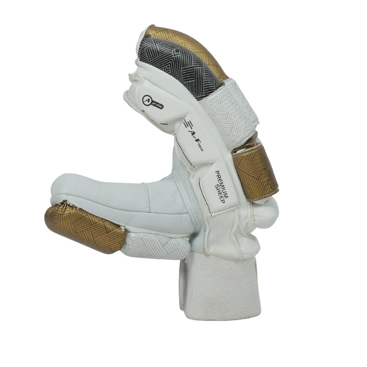 SS Super Test White New Cricket Batting Gloves @ Side View