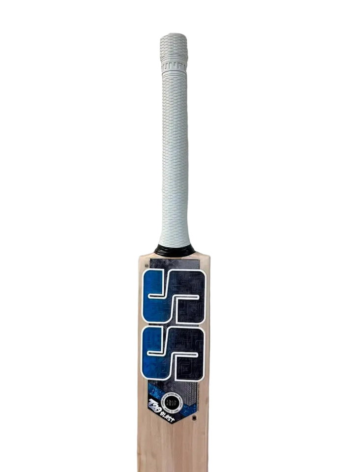 SS T20 Blast Blue English Willow Cricket Bat Size SH @ Face View