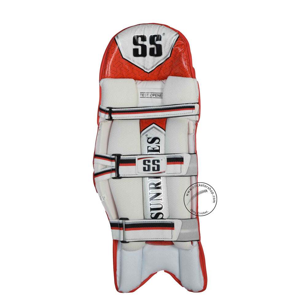 SS Test Opener Red Coloured Cricket Batting Leg Guard Pads Mens Size @ Back View