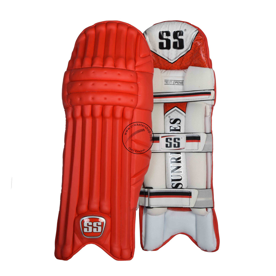 SS Test Opener Red Coloured Cricket Batting Leg Guard Pads Mens Size @ Composite View