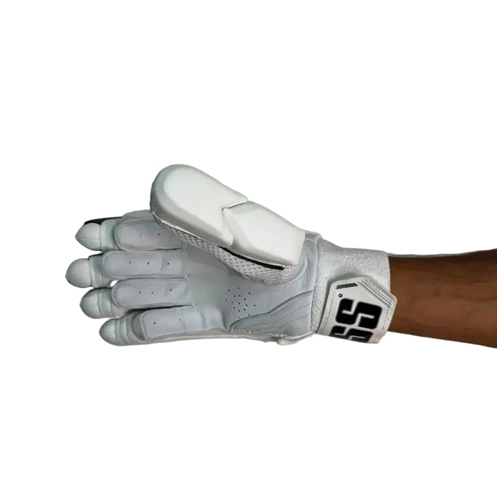 SS Test Player White Cricket Batting Gloves Mens Size @ Right Back View 2