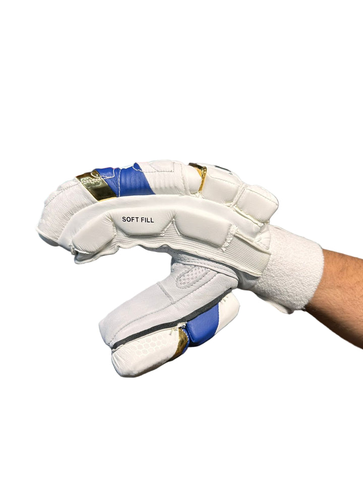 SS Ton RO Rohit Sharma 45 IPL Blue Cricket Batting Gloves Mens Size @ Side View