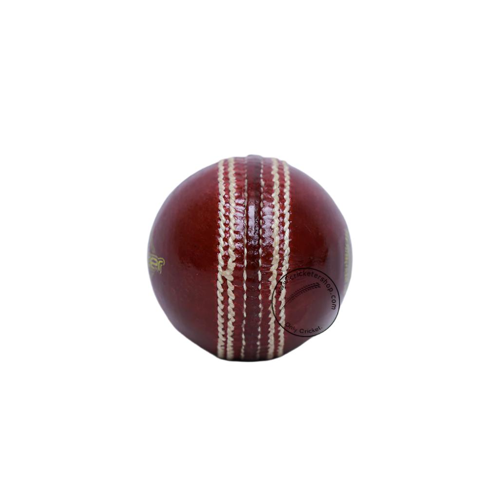 SS Ton Smacker Leather Cricket Ball Red @ Side View