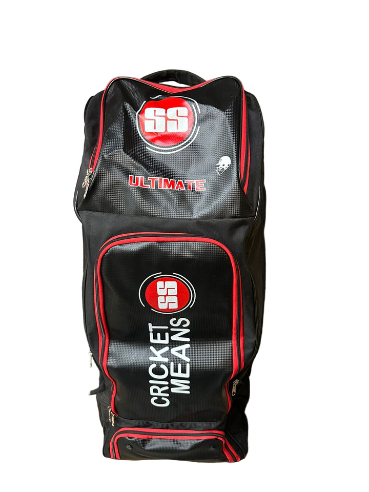 SS Ultimate Cricket Kit Bag Black With Wheels@front view