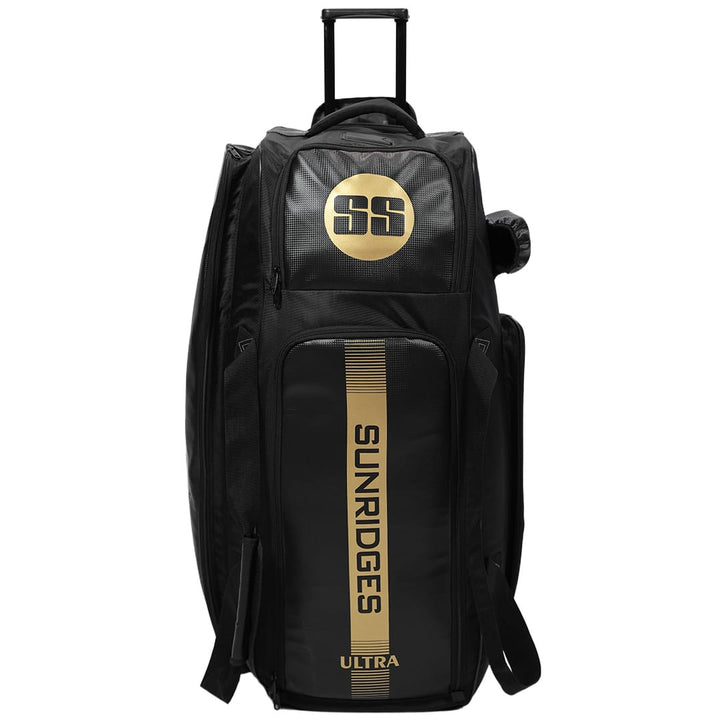 SS Ultra New Cricket Kit Bag Black With Wheels@FRONT VIEW