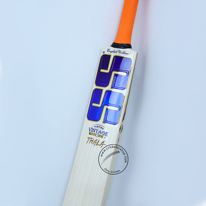 SS Vintage 1.0 Thala English Willow Cricket Bat Size SH @ Face View