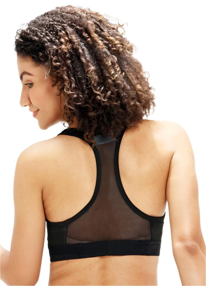 Shrey Intense Clair Sports Bra Colour Black Size @ Back View 2