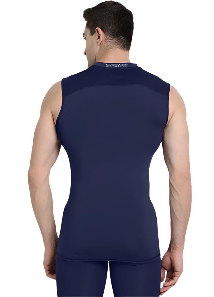 Shrey Intense Compression Sleeve Less Top Navy Back View