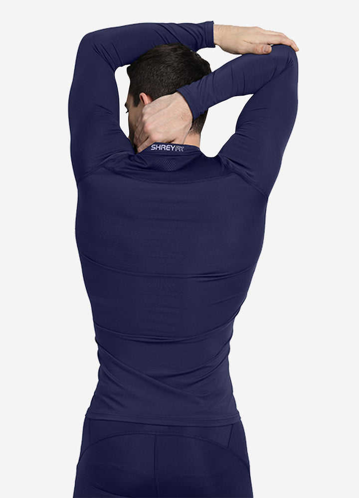 Shrey Intense Compression Long Sleeve Colour Navy Blue @ Back View