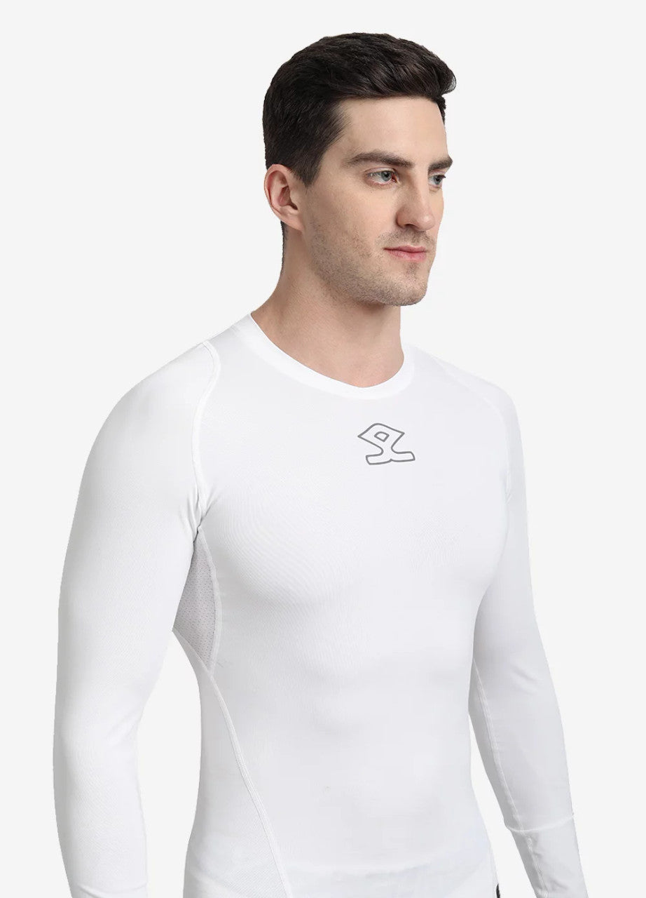 Shrey Intense Compression Long Sleeve Colour White Size @ Face View