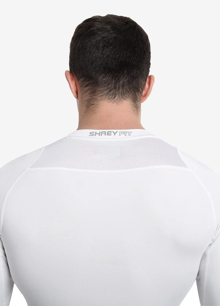 Shrey Intense Compression Long Sleeve Colour White Size @ Back  View 1