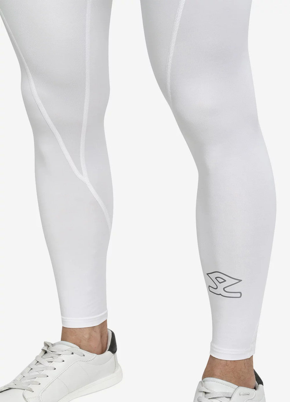 Shrey Intense Compression Long Tights Colour White size @ Back View