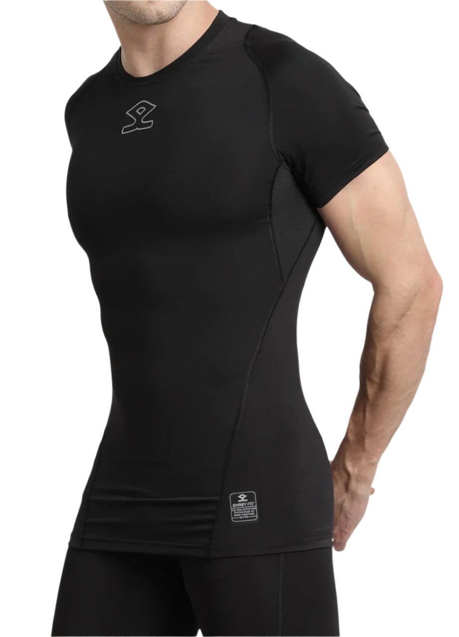 Shrey Intense Compression Half Sleeves Colour Black @ Side View