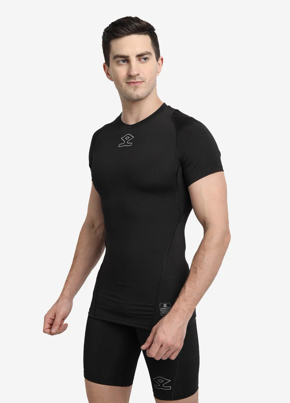 Shrey Intense Compression Half Sleeves Colour Black @ Side View