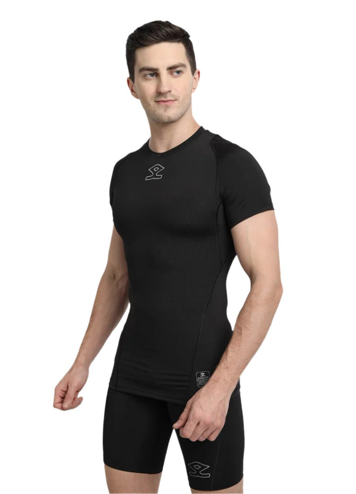 Shrey Intense Compression Half Sleeves Colour Black @ Side View