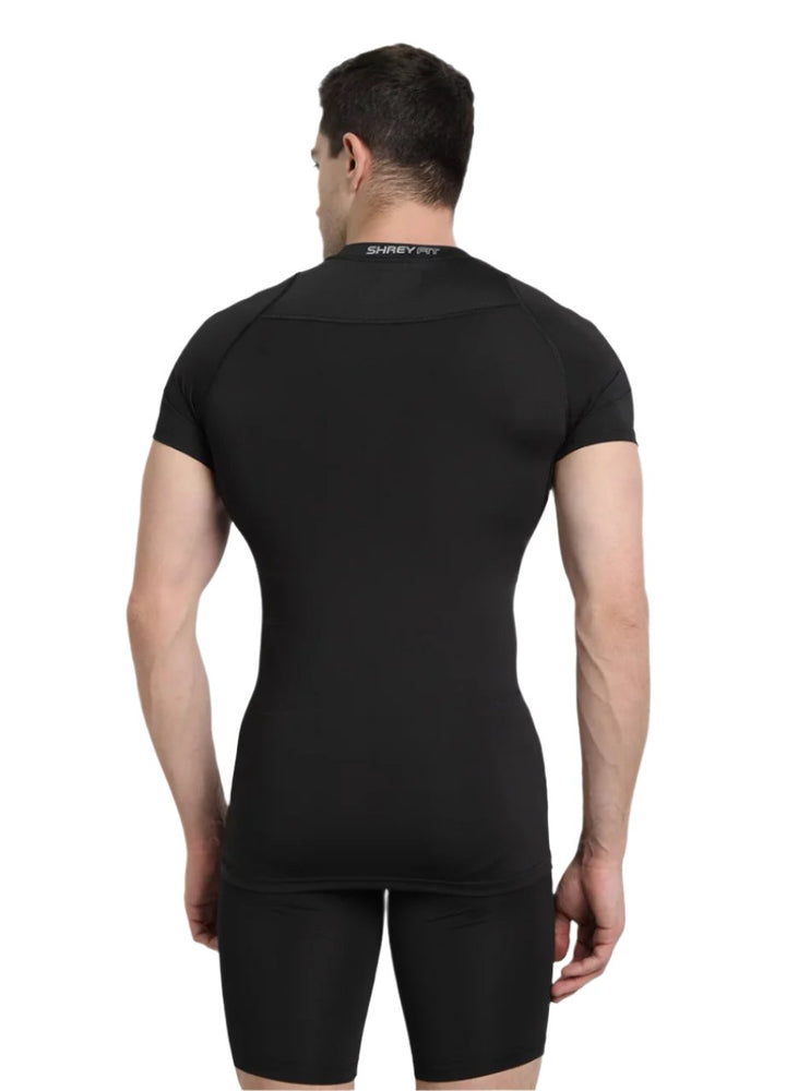 Shrey Intense Compression Half Sleeves Colour Black @ Back View