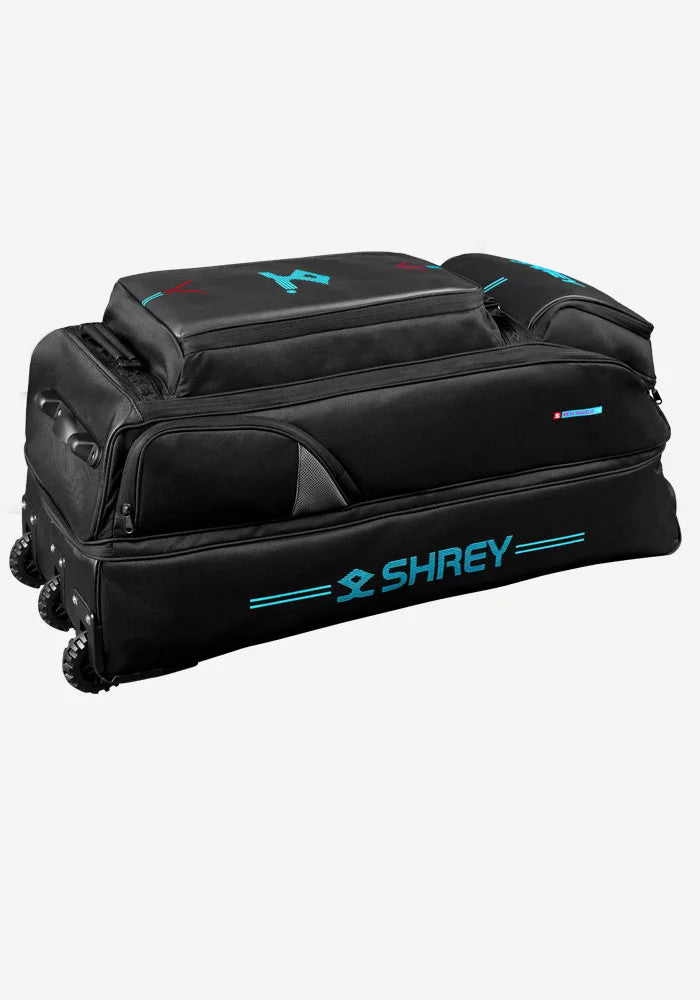 Shrey Meta Duffle Wheelie 150 Cricket Kit Bag Colour Black @ Bottom  View 2