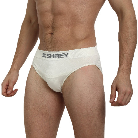 Shrey Athletic Cricket Supporter Brief Off White@front view1