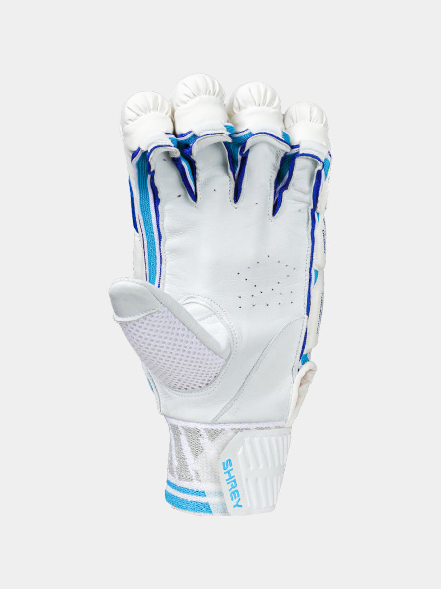 Shrey Chroma Cricket Batting Gloves White/Royal Blue Size@front view2