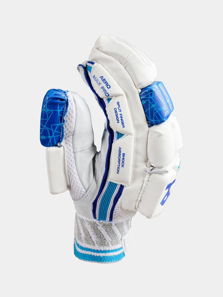 Shrey Chroma Cricket Batting Gloves White/Royal Blue Size@front view3