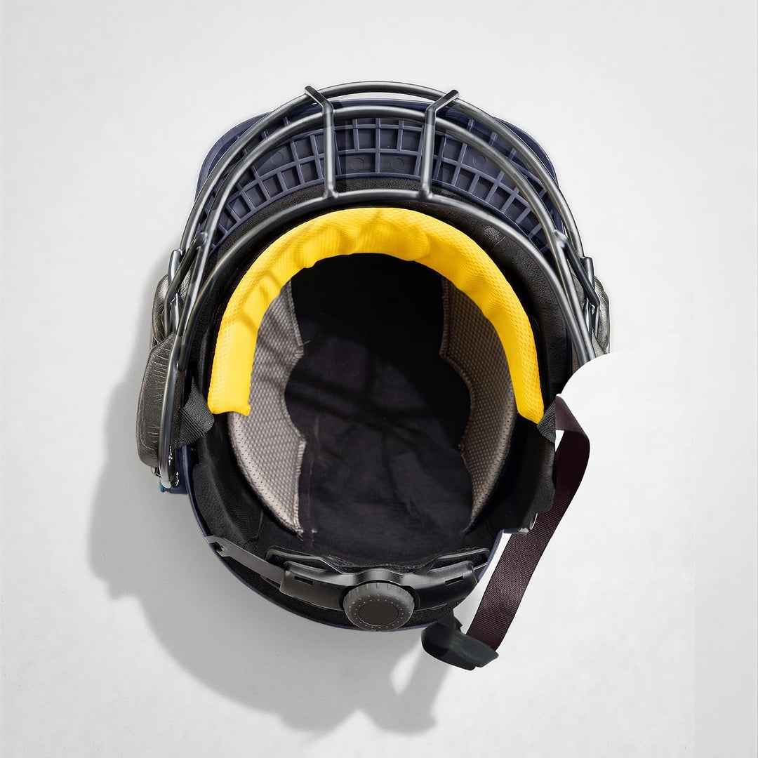 Shrey Chroma Titanium Painted Grill Cricket Navy Helmet @ Inside View 2