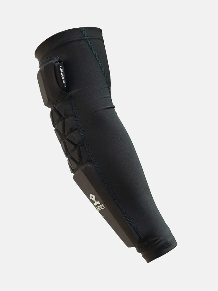 Shrey Legacy Cricket Batting Arm Guard @ Close Up View Black 4