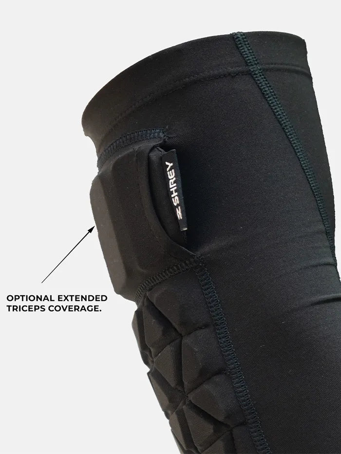 Shrey Legacy Cricket Batting Arm Guard @ Close Up View Black 5