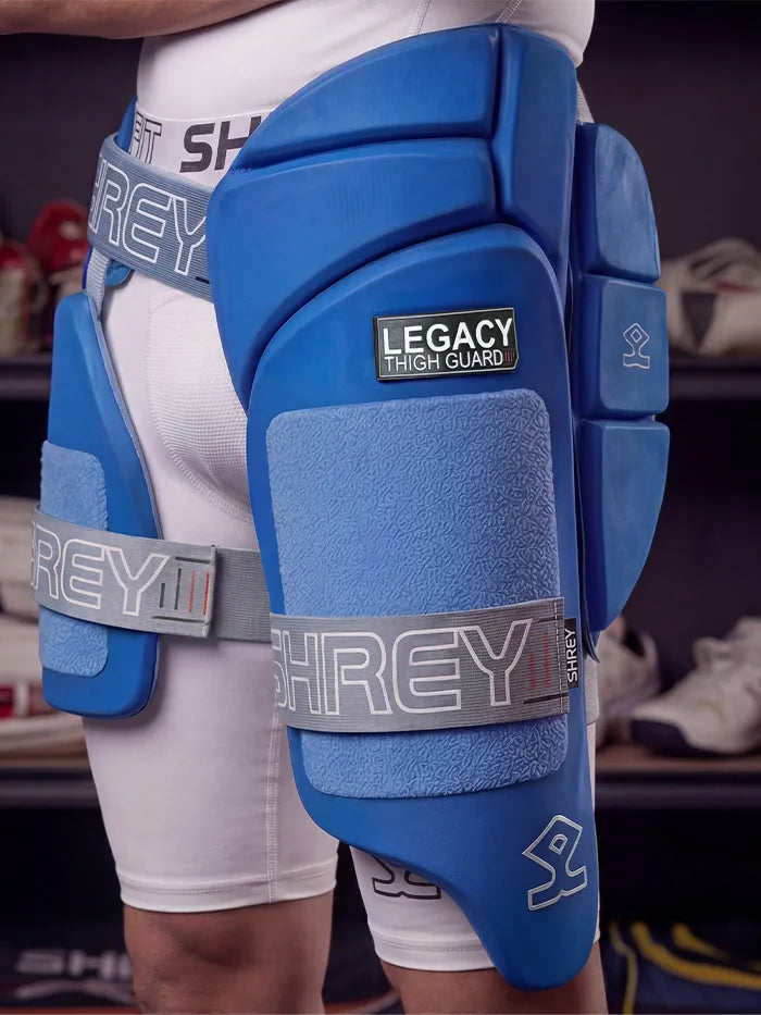 Shrey Legacy Cricket Batting Thigh Guard Right Handed @ Front View 4