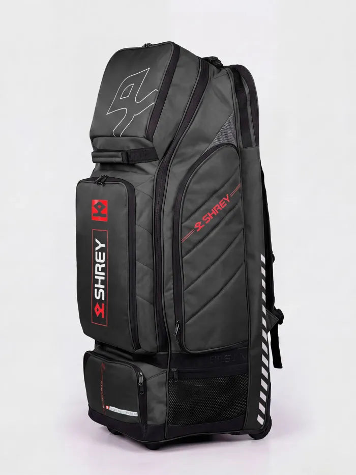 Shrey Legacy Duffle Wheelie 120 Cricket Kit Bag Colour @ Front Side View Black