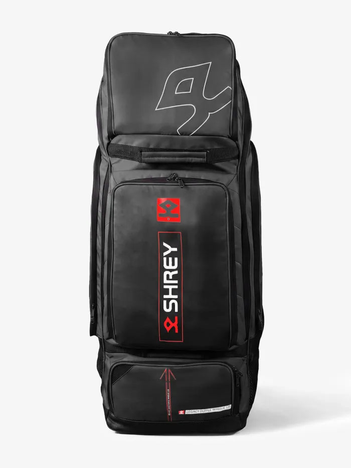 Shrey Legacy Duffle Wheelie 120 Cricket Kit Bag Colour @ Front View Black